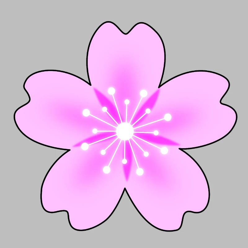 Pink flower with neon rays