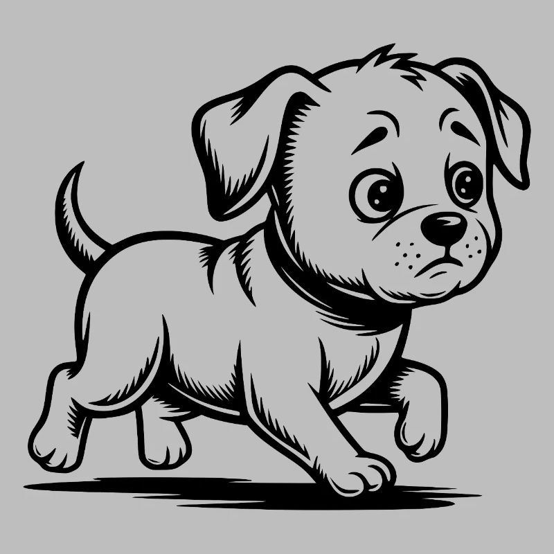 Promenade de chiot en course