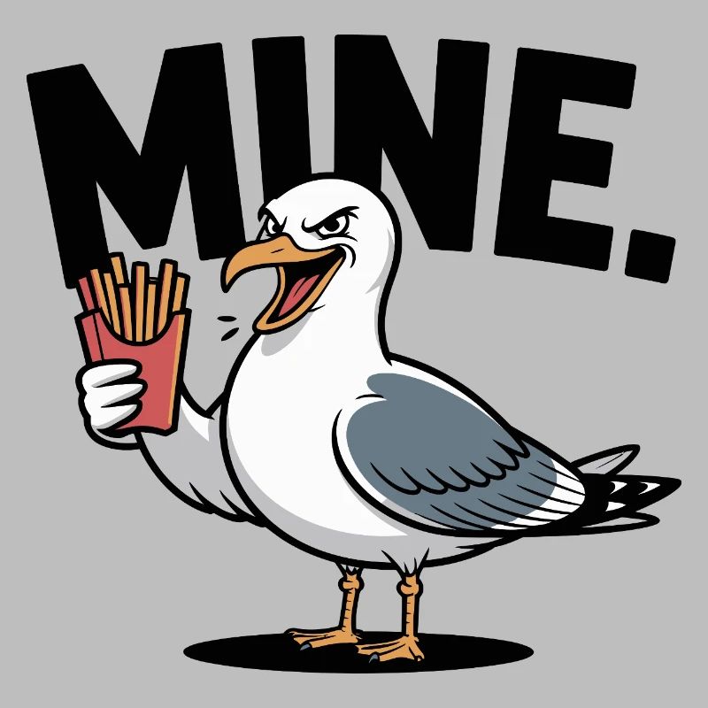 Grumpy Seagull mit Pommes