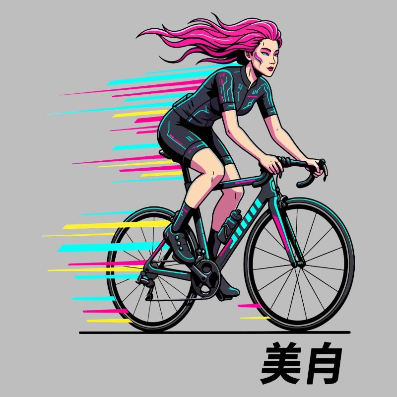Neon Sprint Cyclist