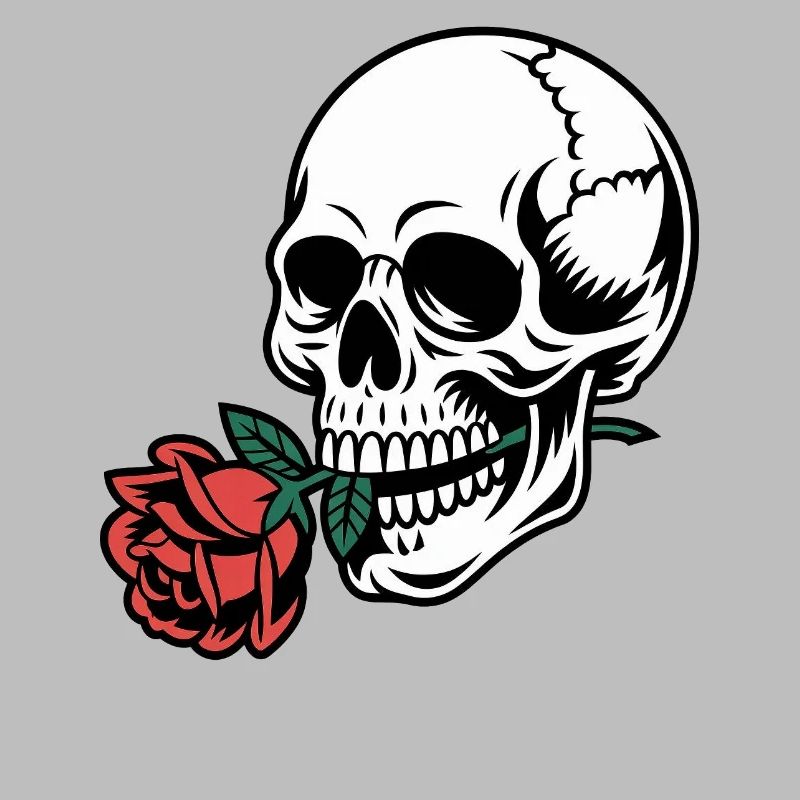 Rockabilly Skull – Rose Statement Gothic Love