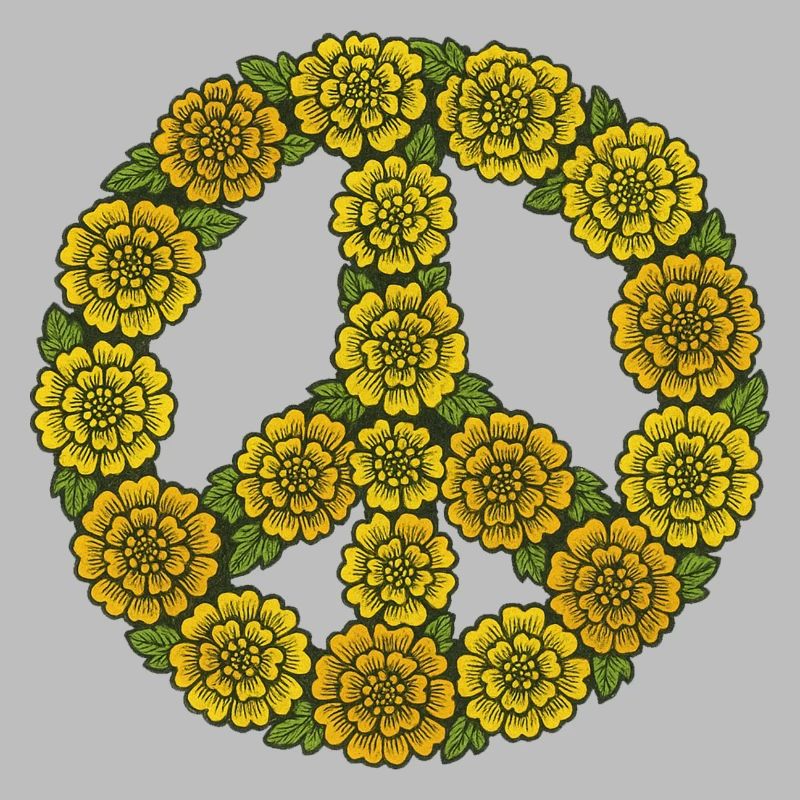 Blumen-Friedenszeichen-Kreis