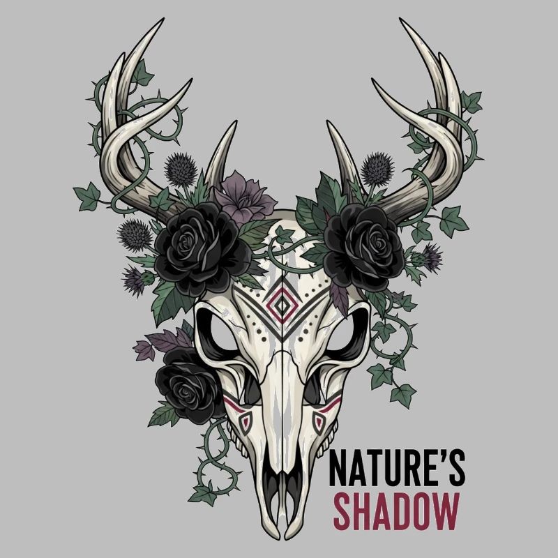 Nature's Child Gothic Deer Skull Vector Art