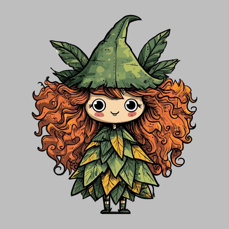 Robe de feuille de fée de la forêt