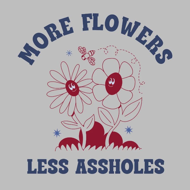Plus de fleurs, moins de connards – Expression rétro sur les fleurs
