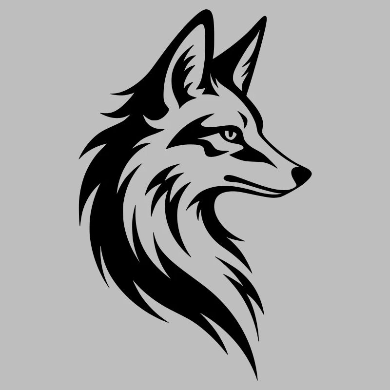 Fox Head Minimal Tattoo Style