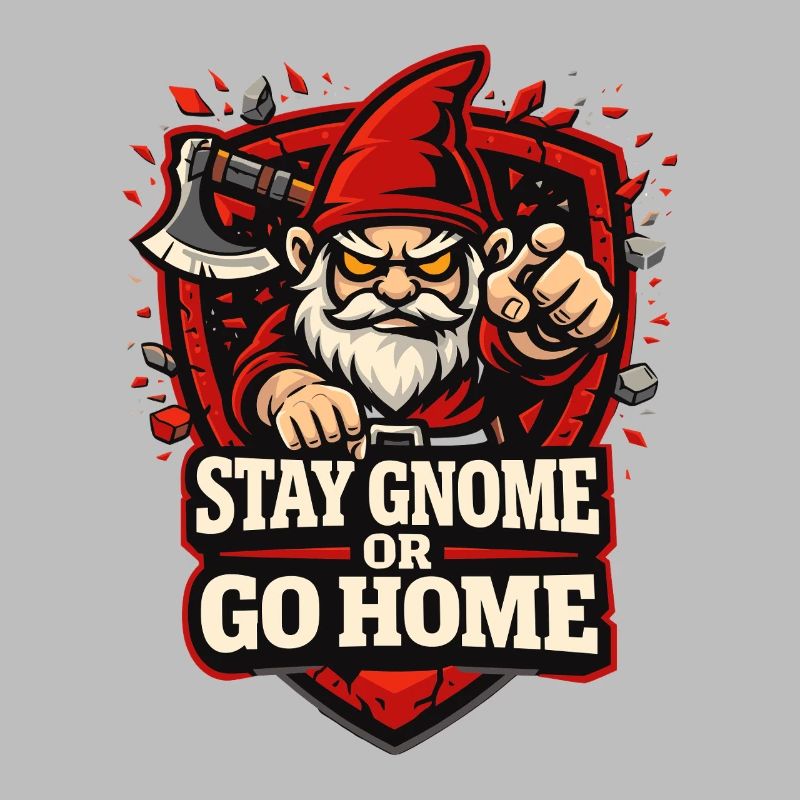 Evil Gnome, Dark Gnome, Goth Gnome, Funny Gnome