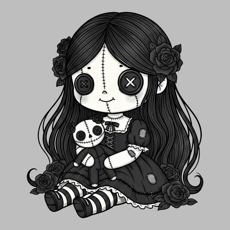 Gothic Bunny Weirdcore Dark Horror Animal Doll