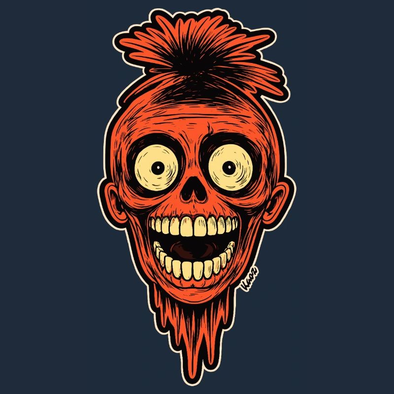 Crimson Skull Mohawk Maskottchen