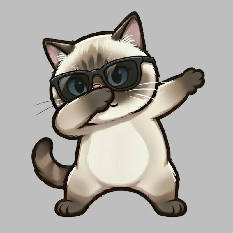 Dabbing Siamkatze