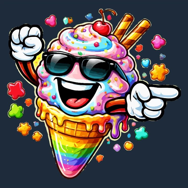 Eis mit Sonnenbrille