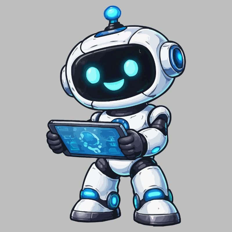 Small robot with tablet