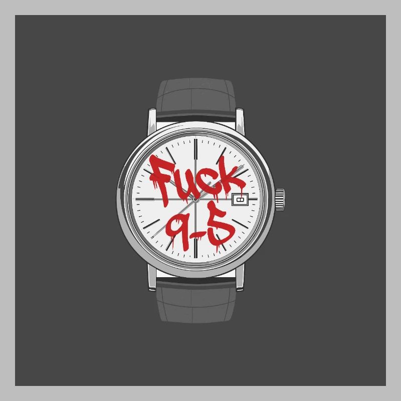 9 to 5 Work Annoys Clock Statement Design