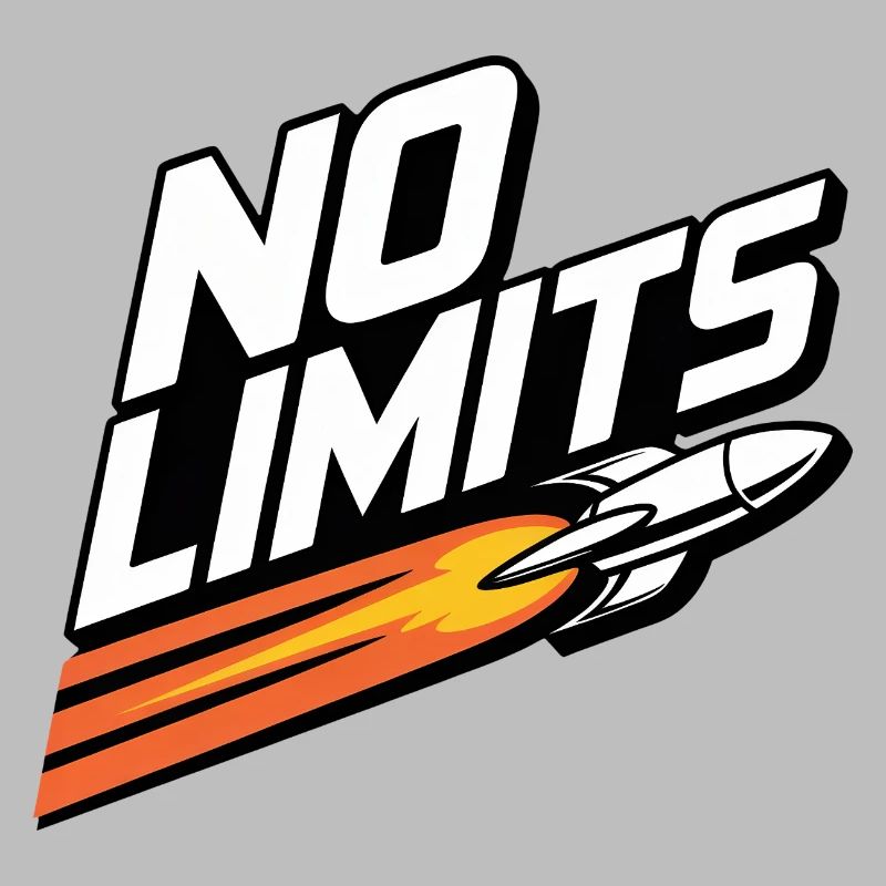 No Limits – Retro Vintage Graphic Rocket