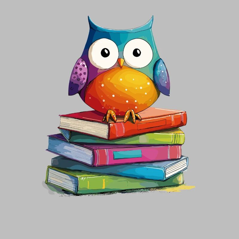 Bücherstapel Eule