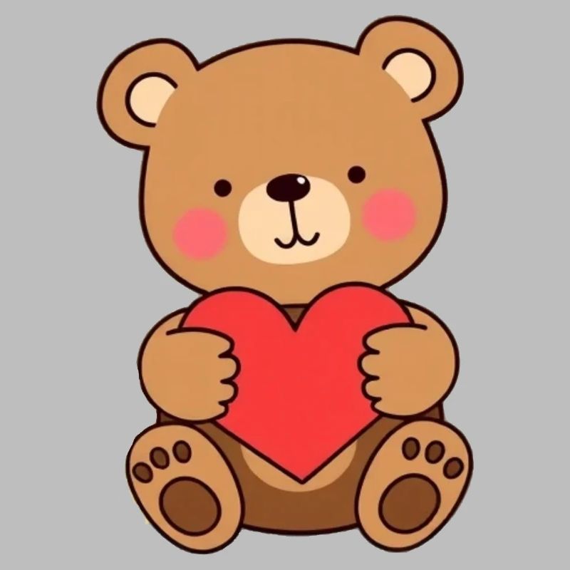 Bär mit rotem Herz Geschenk Mutter Muttertag