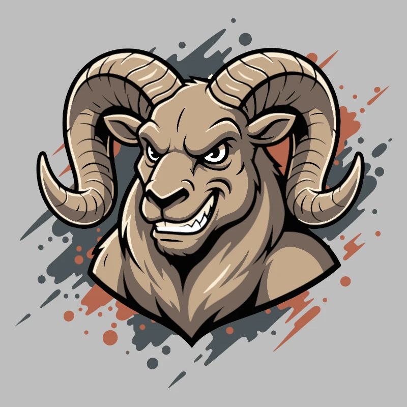 Aggressive Ram Maskot