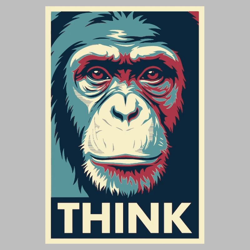 Monkey Thinking Pop Art Poster