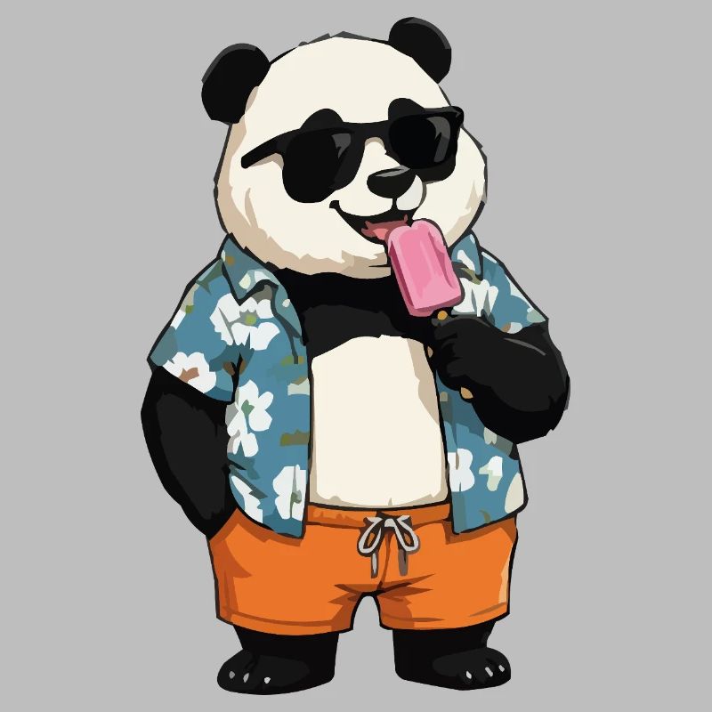 Panda Strand mit Eis