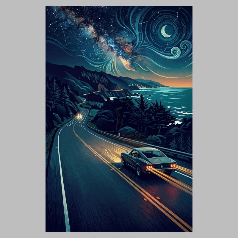 Road Trip côtier de minuit – Aventure rétro