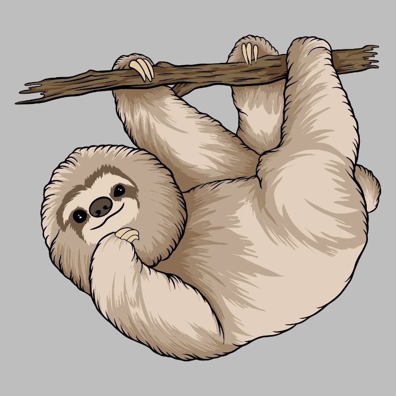 Charming Sloth Hugging Branch 