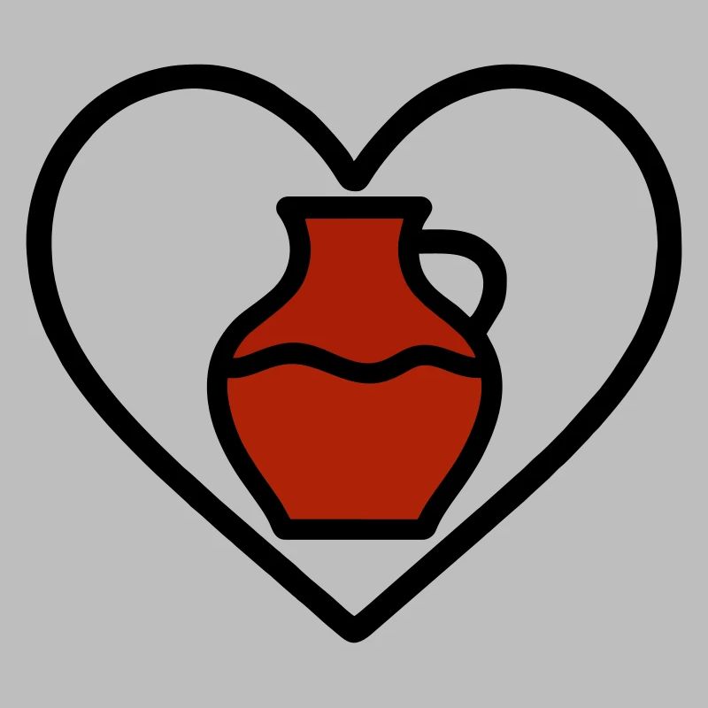 Ceramic Heart Vase Clay Creative Art