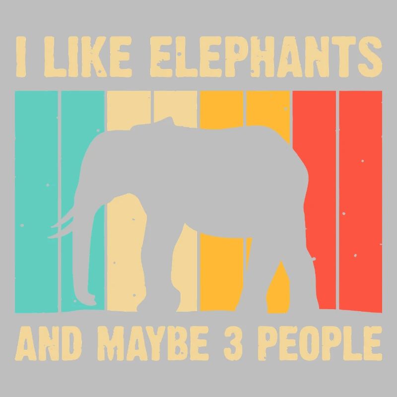 Elephant Silhouette on Rainbow Stripes