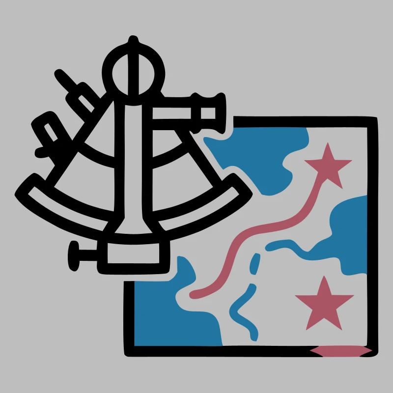 Sextant Navigation Map Vector