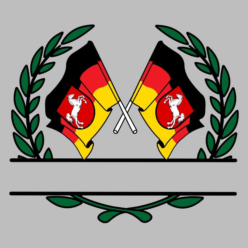Drapeaux Basse-Saxe couronne de laurier bannière