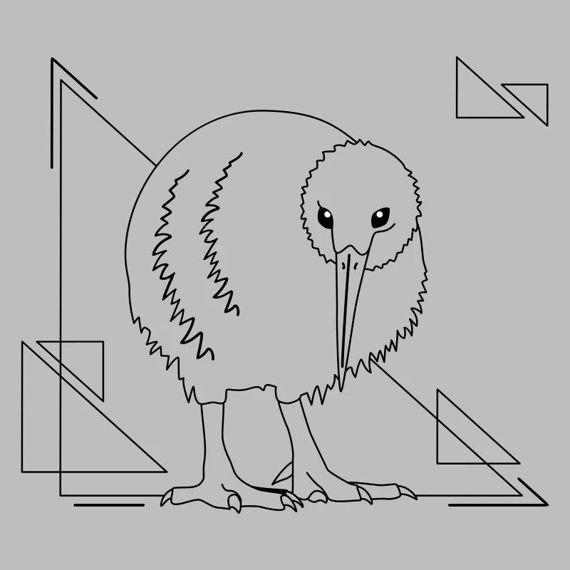 Kiwi Vogel im geometrischen Design