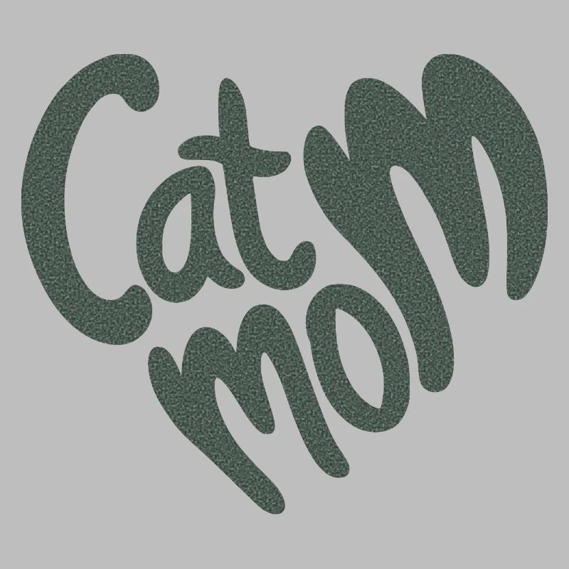 Lettrage en forme de cœur de maman chatte avec texture granuleuse