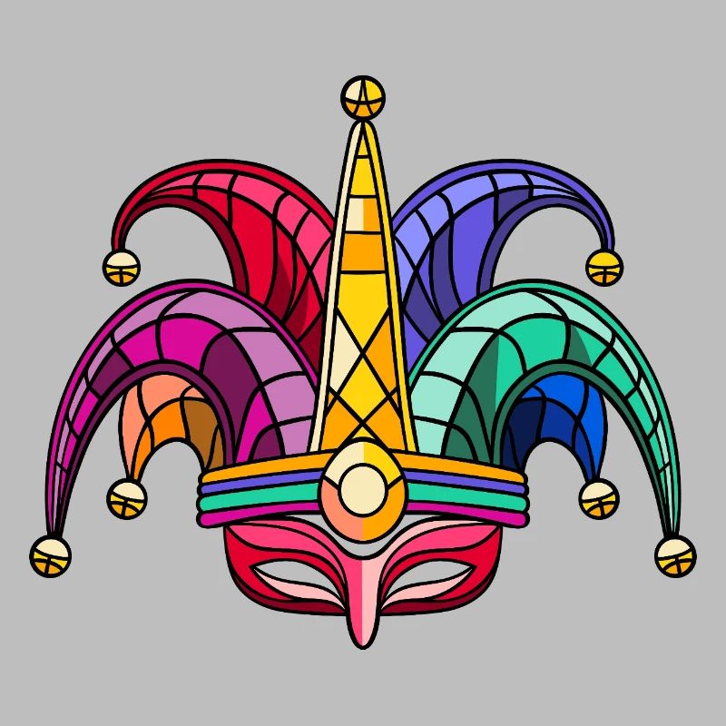 Masque de Fool’s Cap Coloré – Carnaval Carnaval