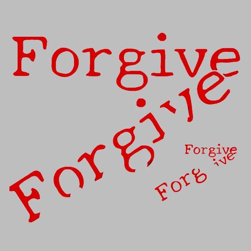 Forgiveness in red typography