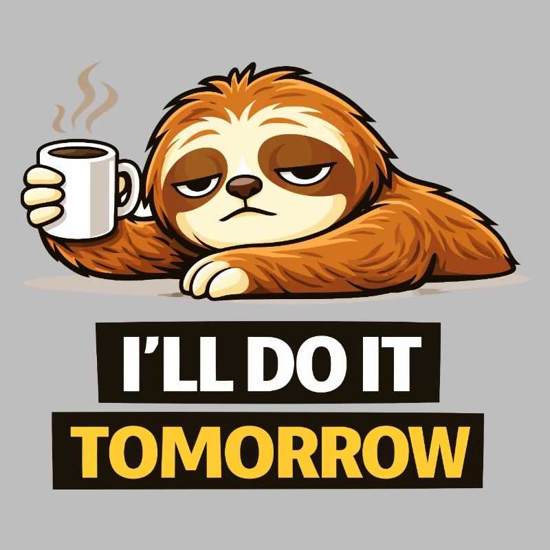 I'll Do It Tomorrow – Funny Sloth Procrastination