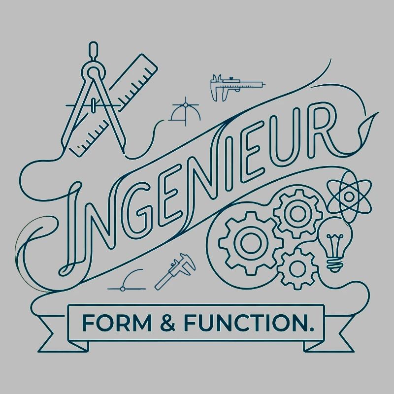 Ingenieur Form Function Line Art Zirkel