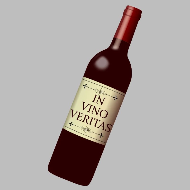 wine bottle in vino veritas