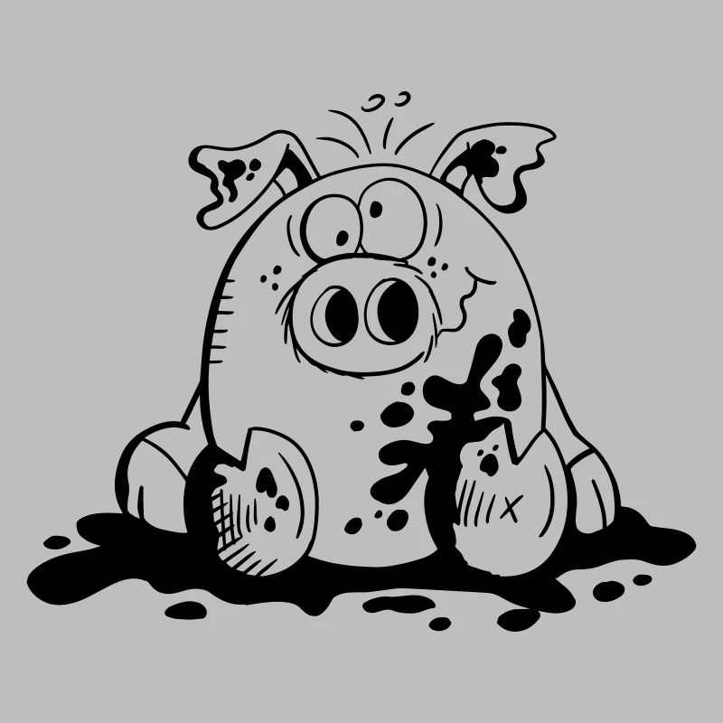 Cochon dans la boue - Cochons - Cadeau