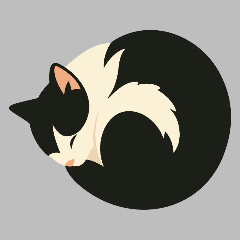 Chat endormi mignon dans un style minimaliste