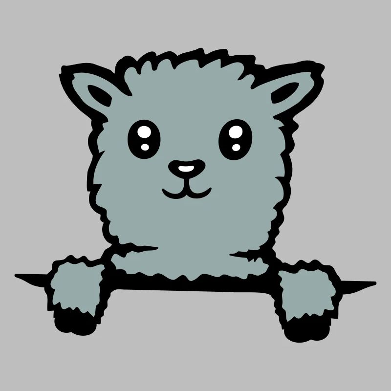 Cute llama fluffy alpaca peeking out