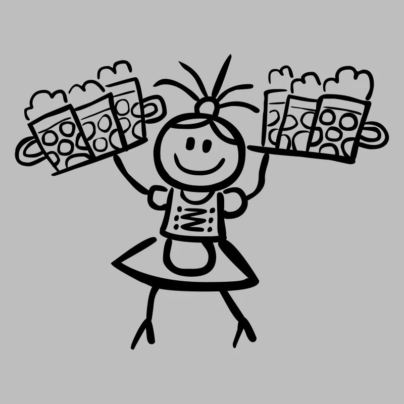 Kellnerin im Dirndl mit Biertablett