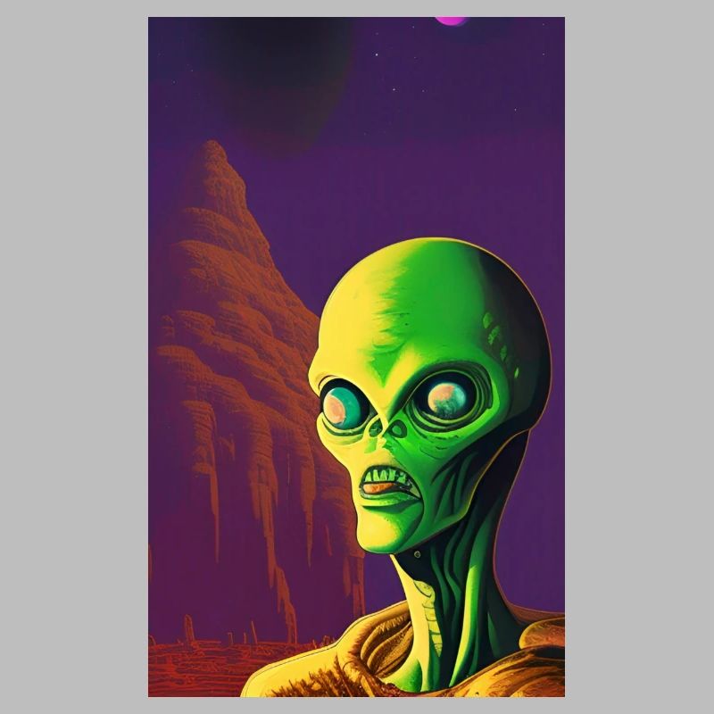 Creepy Horror Comic Alien sur une planète étrange