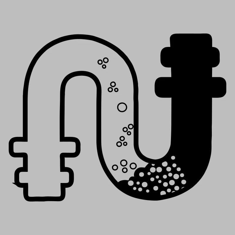 Transparent clogged sewage pipe gooseneck