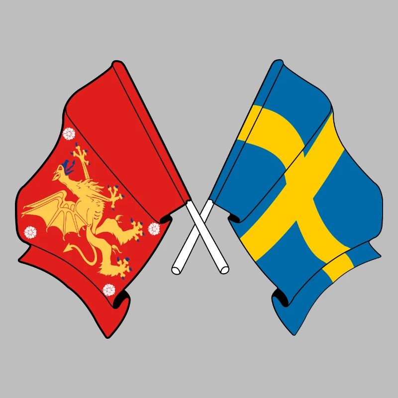 Drapeaux de l’Östergötland et de la Suède