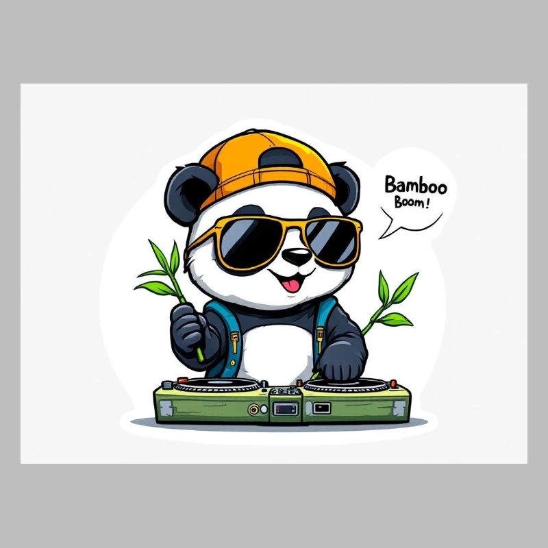 Panda DJ with Bamboo Sticks