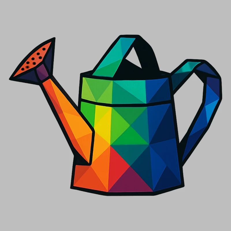 Low Poly Geometric Design Watering Can