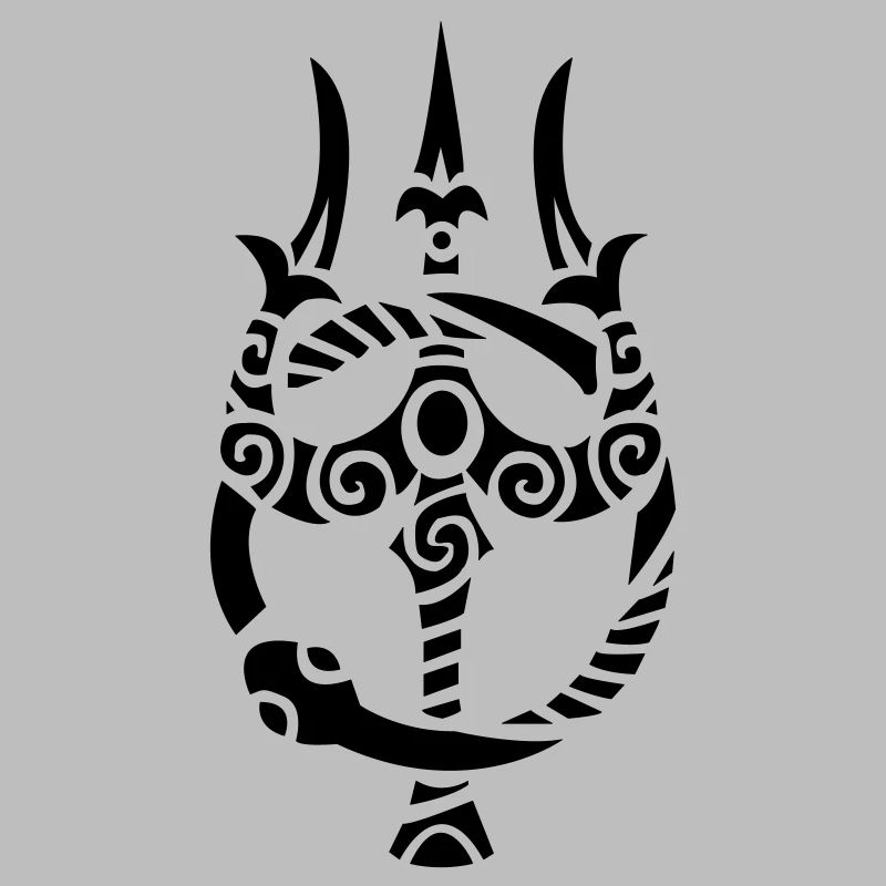 Trident de Poséidon avec ouroboros