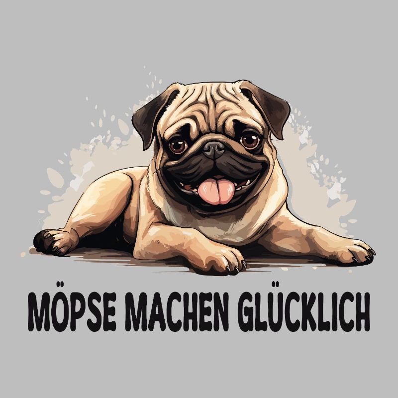 Möpse machen glücklich – Mops Fun Shirt