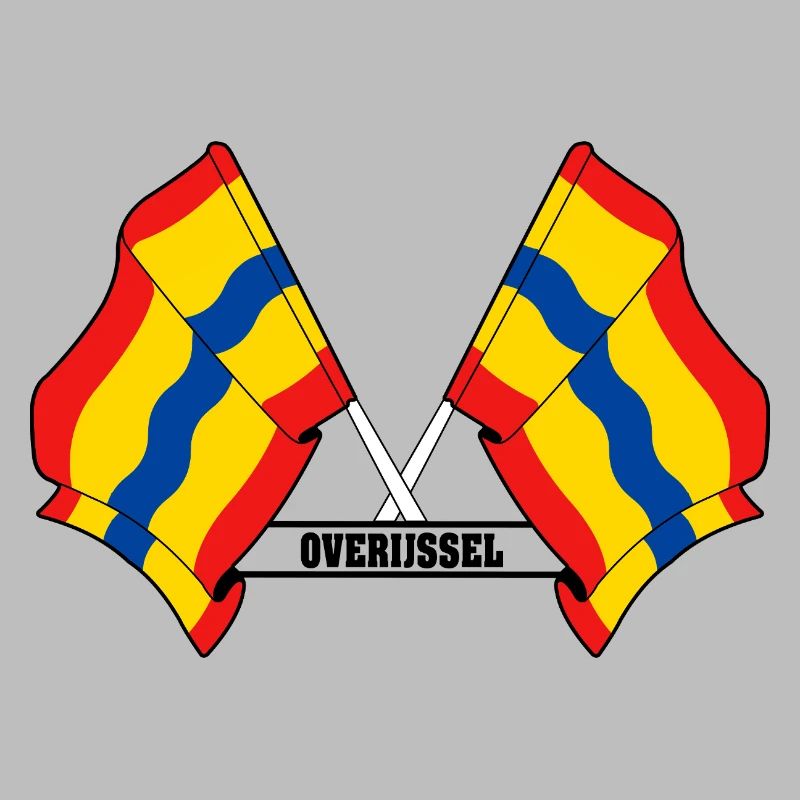 Zwei Flaggen mit dem Text OVERIJSSEL