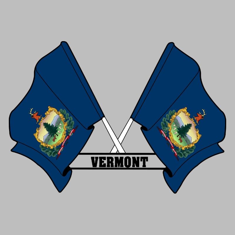 Two flags text VERMONT