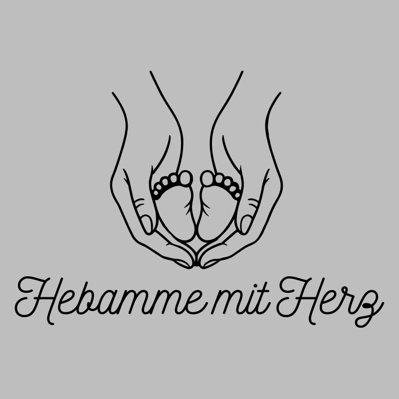 Hebamme mit Herz - personalisierbares Design